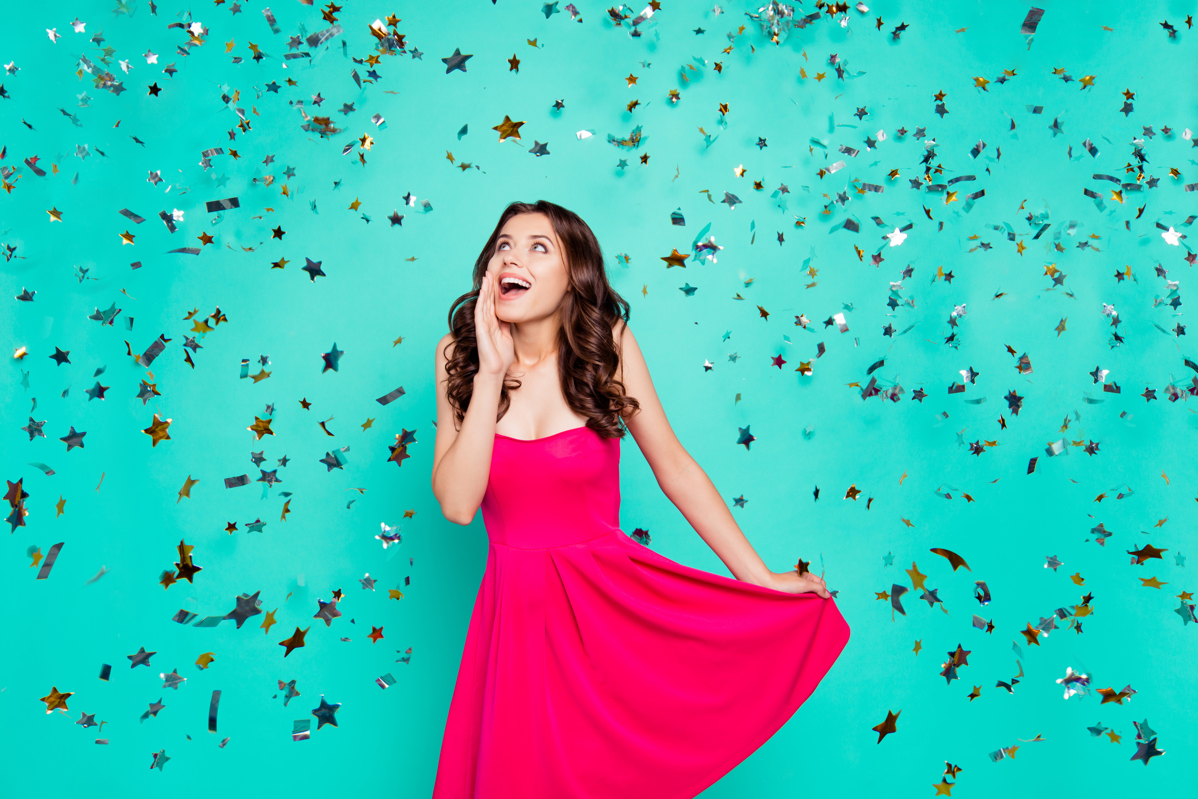 14-february, win, winner, reaction emotion concept. Portrait of